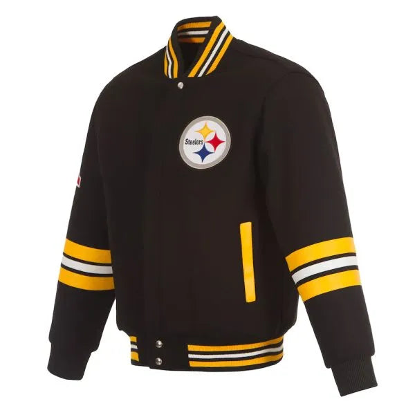 Pittsburgh Steelers black varsity wool jacket

