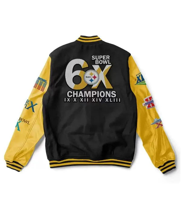Yellow and black Steelers champion jacket

