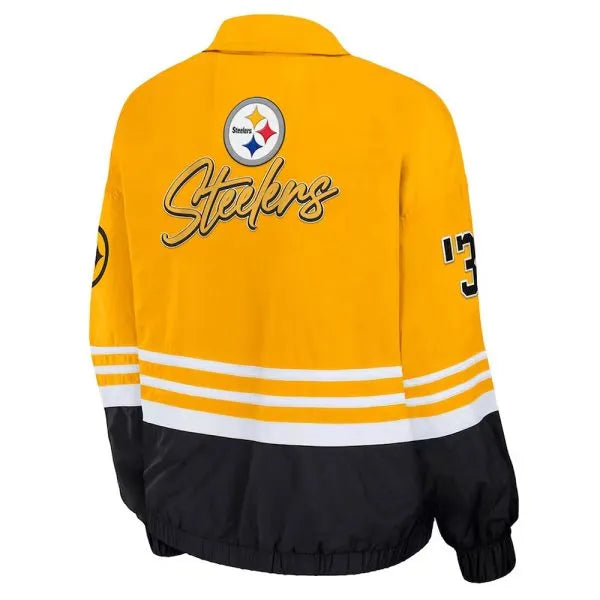 Throwback Steelers Full-Zip Jacket with Stripes


