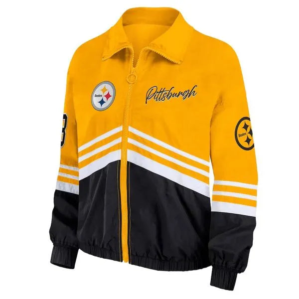 Pittsburgh Steelers Black and Gold Windbreaker Jacket

