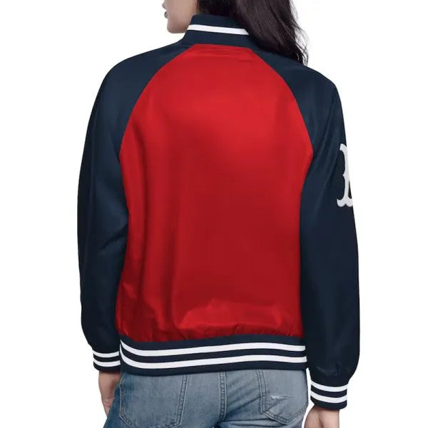 Red and Navy Red Sox Varsity Jacket in American Style
