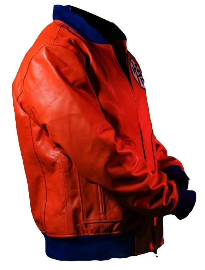 Goku orange leather bomber jacket inspired by Dragon Ball in USA