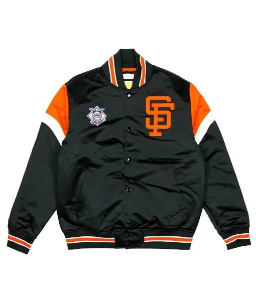 San Francisco Giants black satin varsity jacket in USA