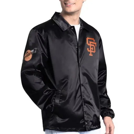 San Francisco Giants black nylon coaches jacket in USA