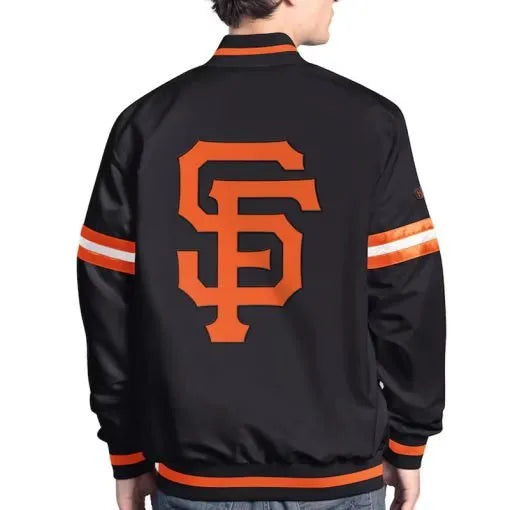 Unisex Giants satin jacket with orange and white accents in USA