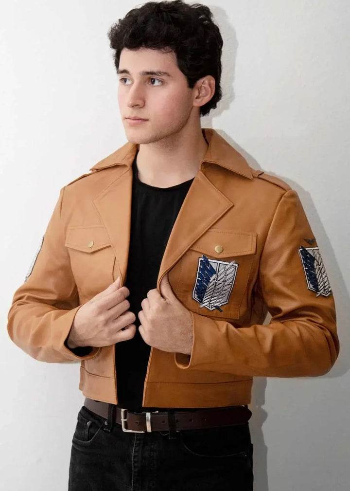 Men's scout regiment brown jacket from AOT series in USA