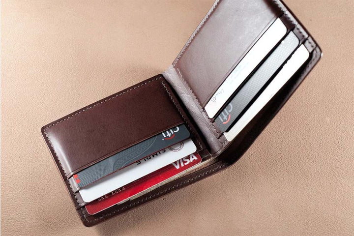 Genuine leather brown wallet in American style