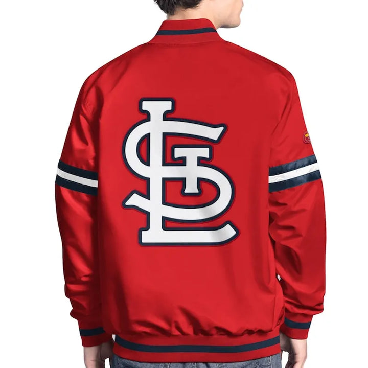 red satin cardinals varsity jacket for men and women

