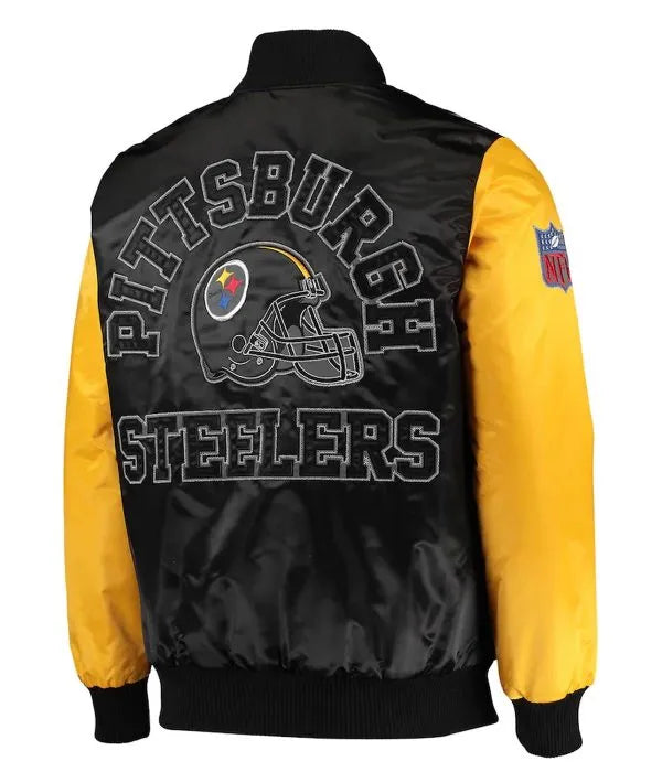 Locker Room black yellow Steelers varsity jacket in USA