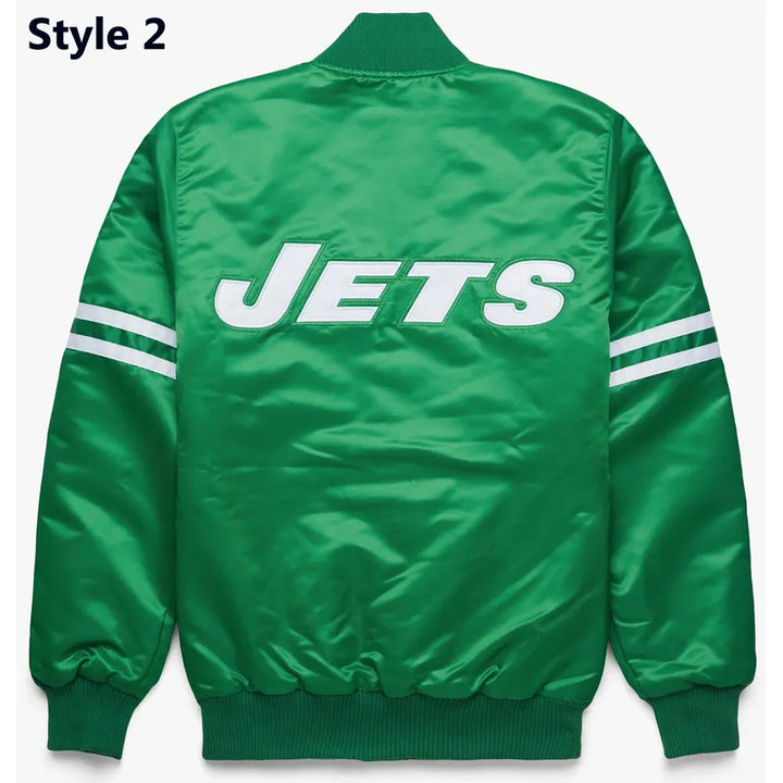 Satin green varsity jacket Jets

