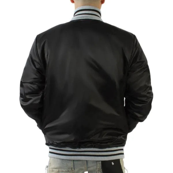 Black white silver Raiders jacket in USA