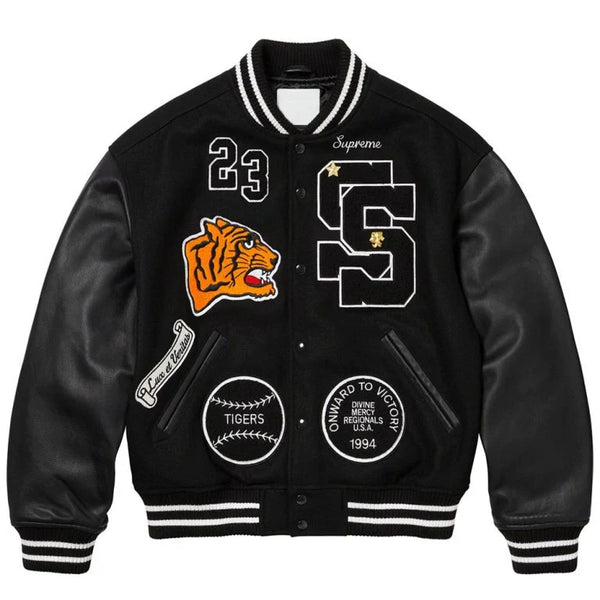 Supreme Tiger Varsity Jacket | Black Supreme Tiger Unisex Jacket