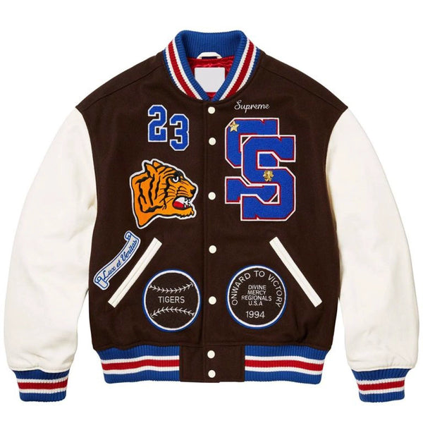 Supreme Tiger Varsity Jacket | Brown Supreme Tiger Unisex Jacket