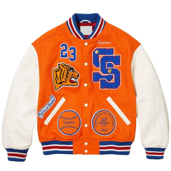 Supreme Tiger Varsity Jacket | Orange Supreme Tiger Unisex Jacket