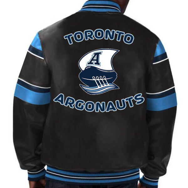 Toronto Argonauts CFL Navy Blue And White Varsity Jacket by TJS