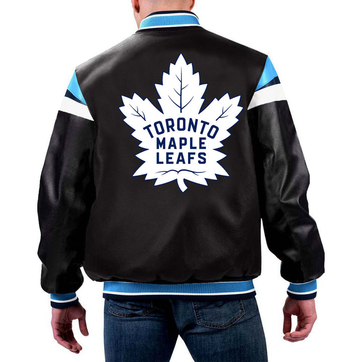 NHL Blue Leather Jacket Toronto Maple Leafs by TJS in USA