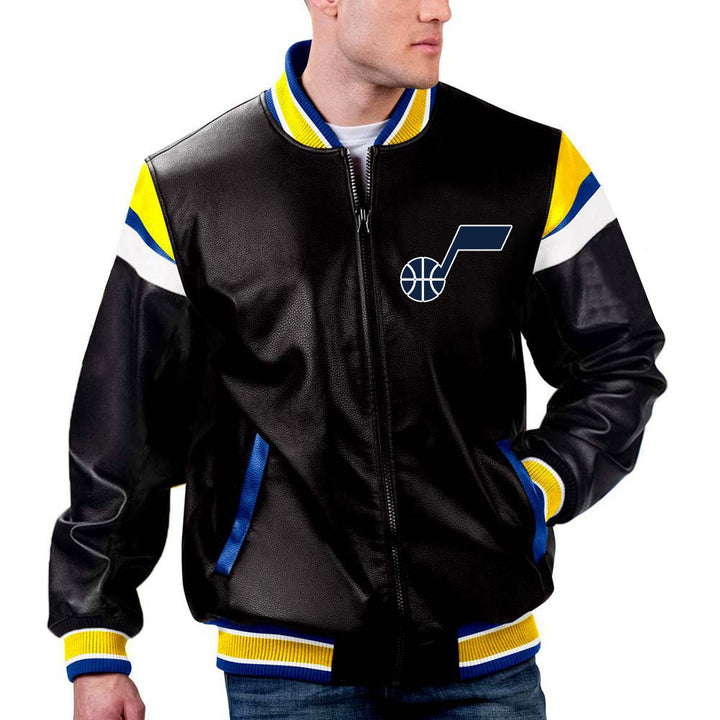 Utah Jazz NBA Team Leather Jacket by TJS in France style