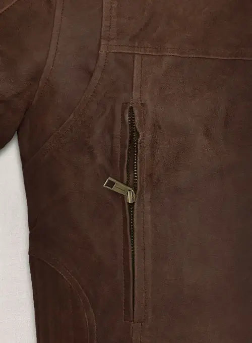 Stylish Vintage Brown Grain Leather Jacket Worn by Robert Pattinson in United state market