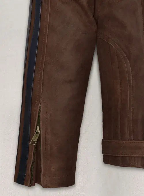 Robert Pattinson Signature Vintage Brown Grain Leather Jacket in USA style