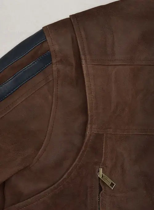Premium Men's Vintage Brown Grain Leather Jacket with Zipper in United state market