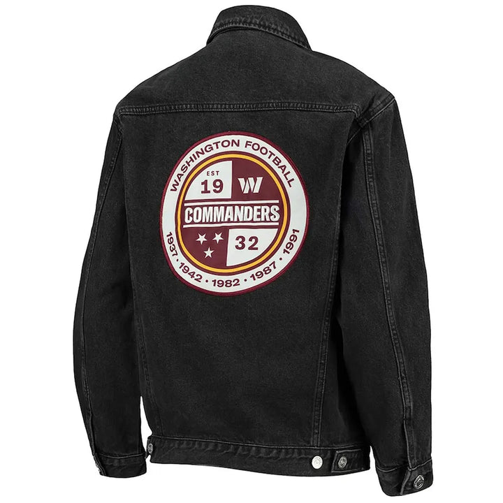 NFL Commanders denim jacket with button-up closure

