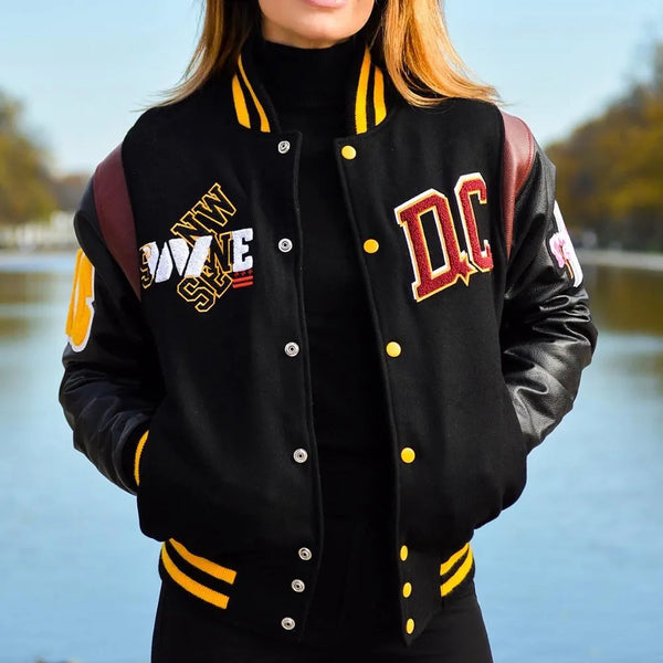 NFL Washington Commanders wool jacket for men and women with embroidered logo in USA
