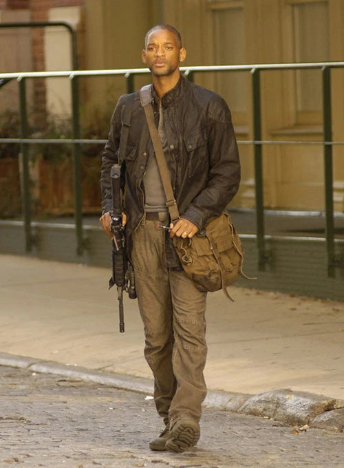 Black leather movie jacket inspired by I Am Legend