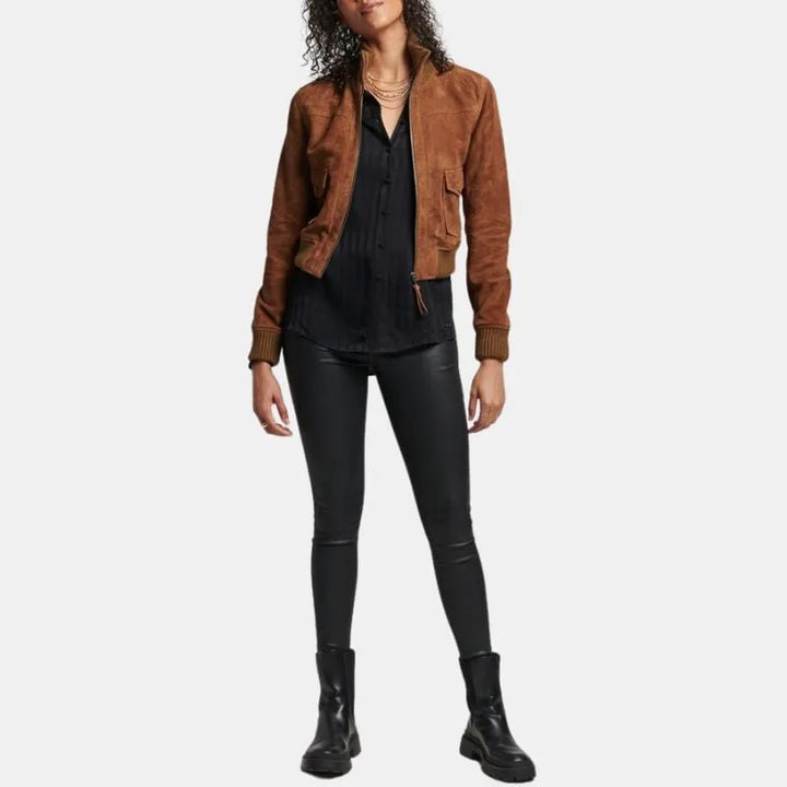 European Suede Leather Women's Jacket 