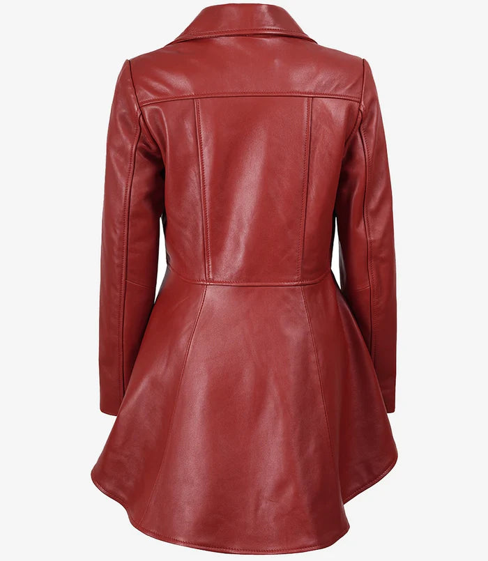 Red leather jacket on a white background