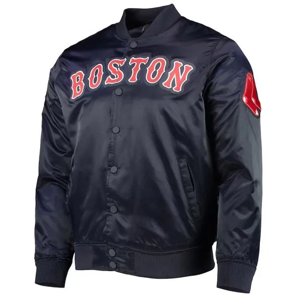 Boston Red Sox navy satin jacket


