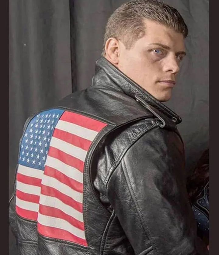 Cody Rhodes' American Flag Biker Jacket in USA market