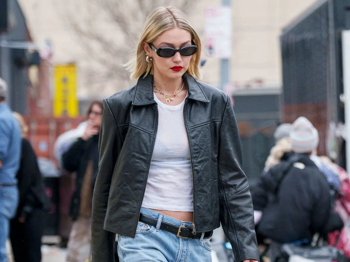 Stylish Gigi Hadid Black Leather Jacket for Women
