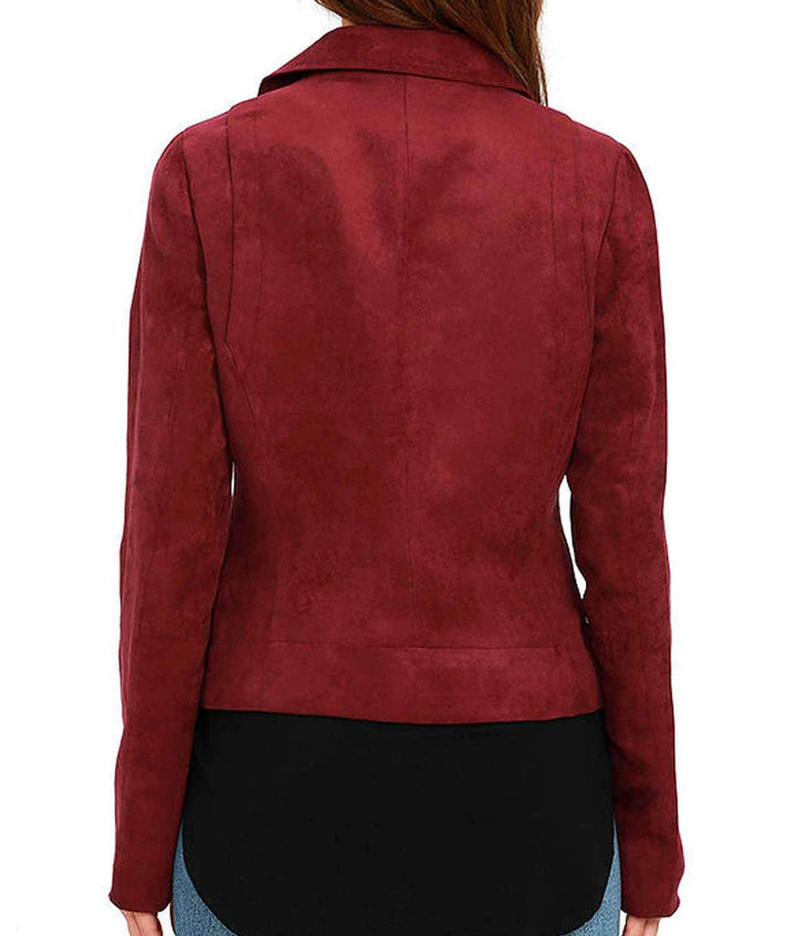 Willa Holland's Red Suede Leather Jacket in Arrow Season 5 in United state market