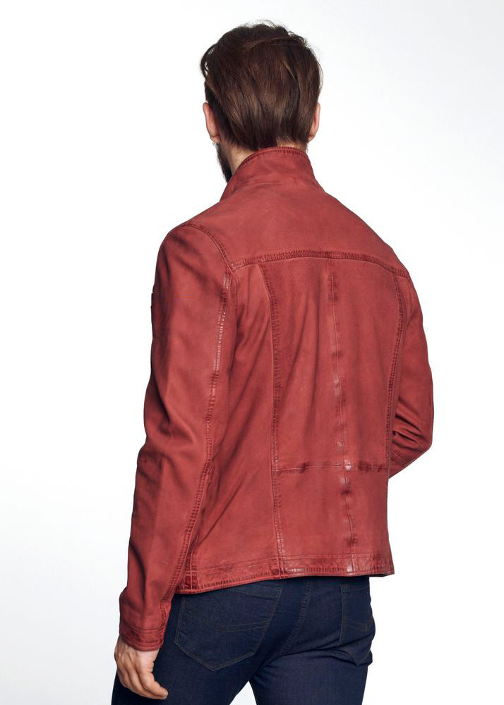 Real Cow leather jacket in red color