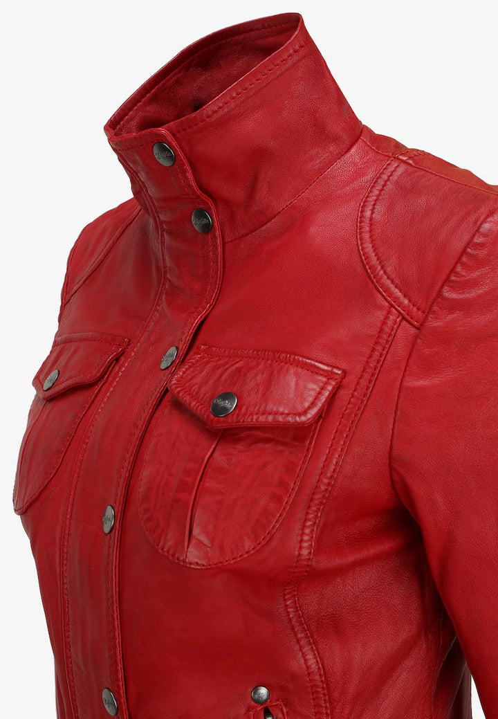 stylish leather jacket for women