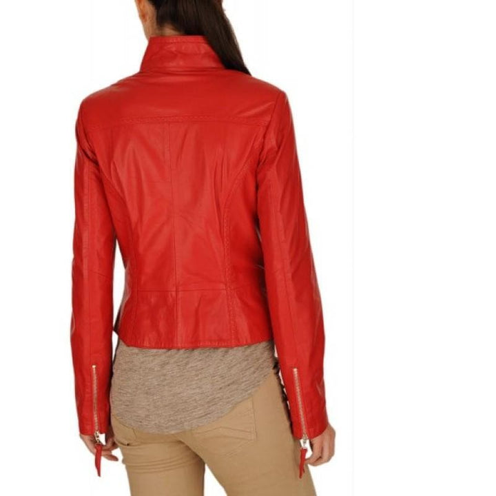 Stylish Motorcycle Ladies Leather Jacket for women in USA