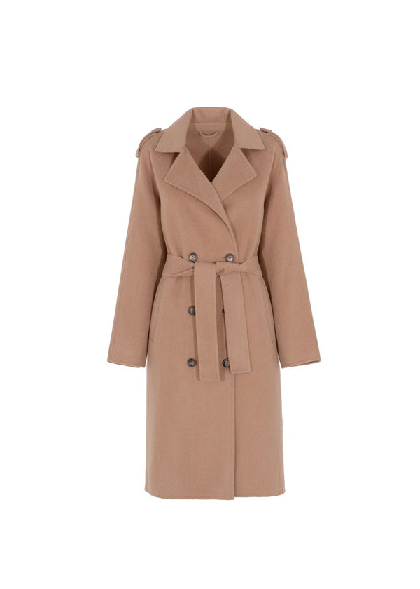 Stylish women's long wool coat with a beautiful design in American Style