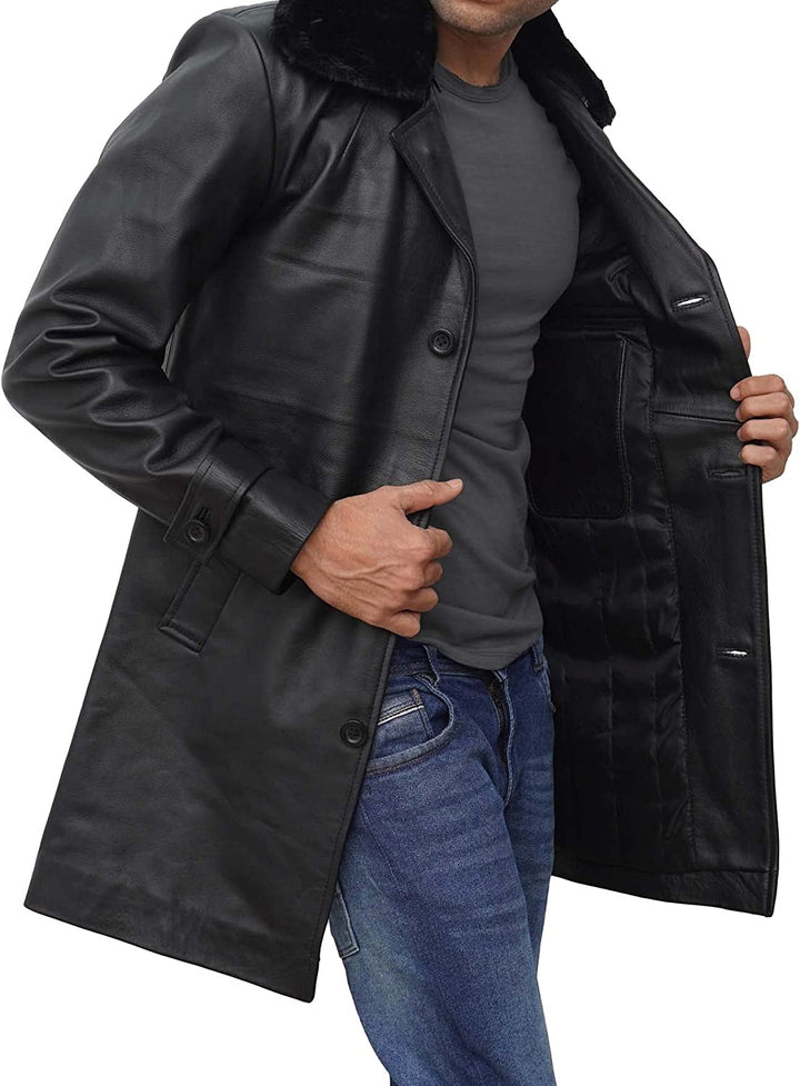 Men's Lambskin Leather Sherpa Coat in usa