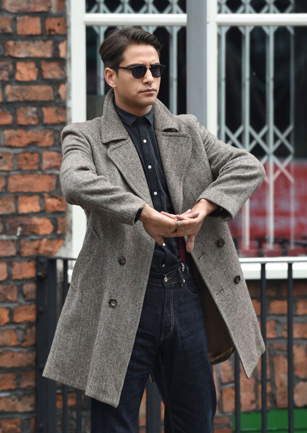 Elegant wool trench coat worn by Luke Pasqualino in United state market