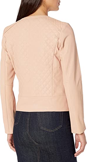 pink leather jacket