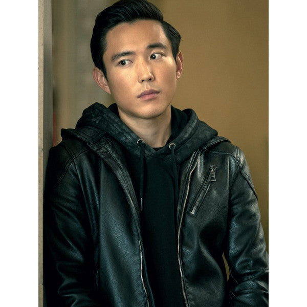 Black leather jacket for men