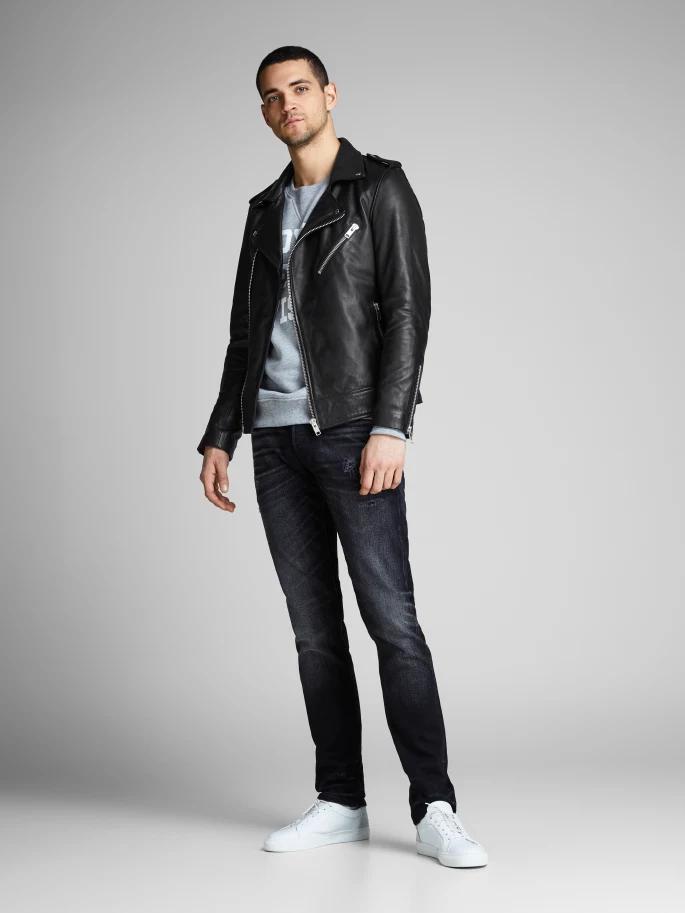 Black biker jacket for men in USA