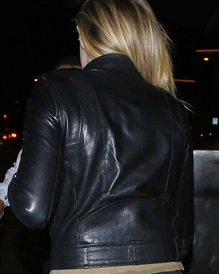 Edgy and stylish Chloe Grace Moretz biker jacket in American style