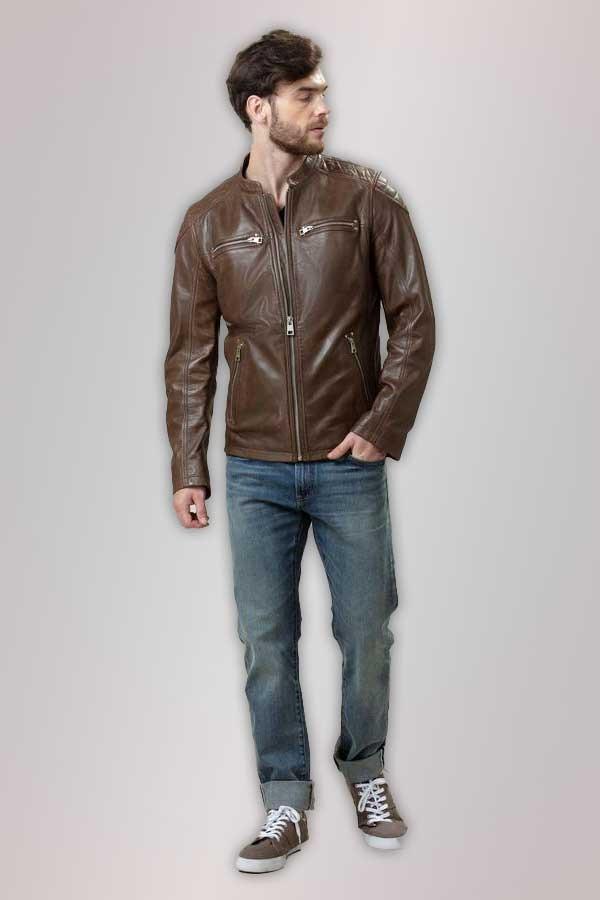 Brown Sheep skin leather jacket in USA