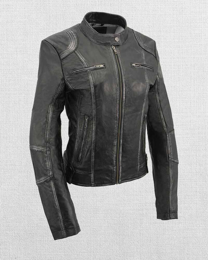 women's sheepskin moto jacket for sale in USA