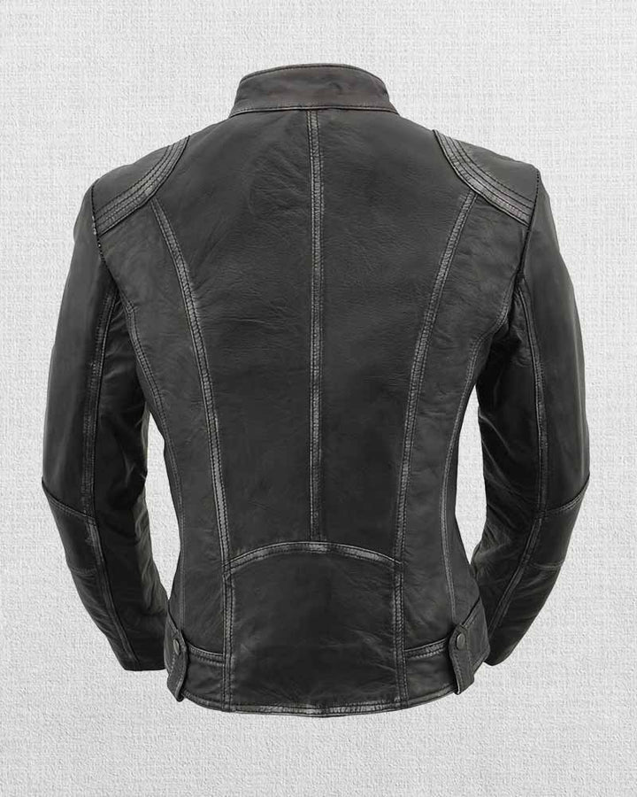 USA made women's sheepskin motorcycle jacket
