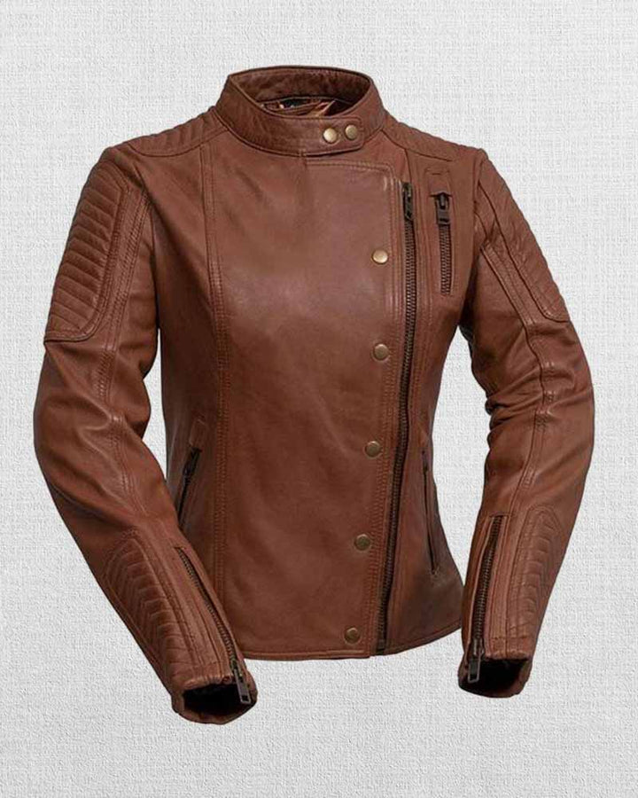 stylish women's leather jacket