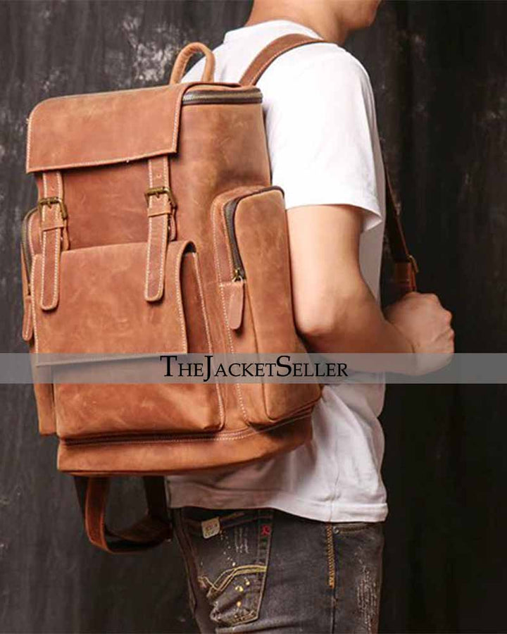 Handmade Leather Backpack Large Travel Backpack