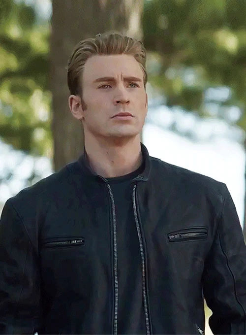 CHRIS EVANS AVENGERS ENDGAME LEDERJACKE FÜR HERREN