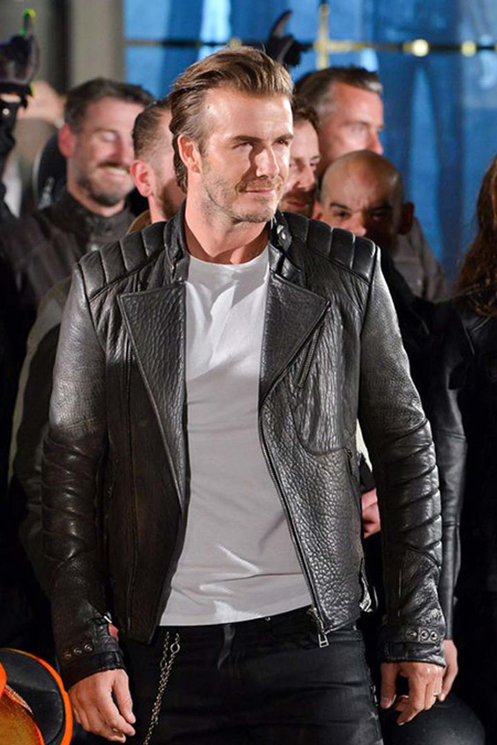 David Beckham's trendy padded leather jacket in American market
